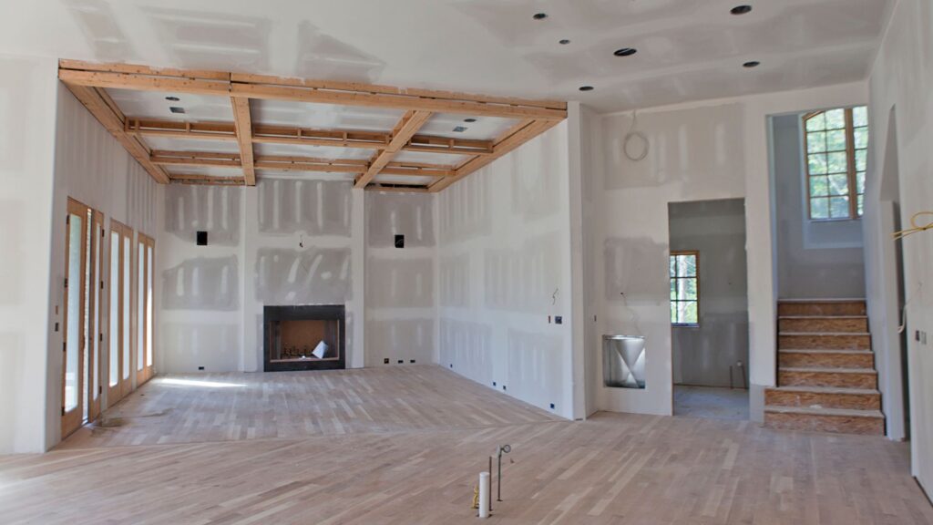 Second œuvre intérieur villa R+1 · cloisons placo BA13 et isolation RE2020 · Bouches-du-Rhône · LMVP