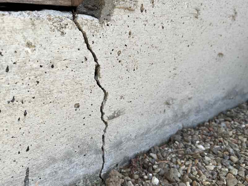 Fissure traversante sur villa pavillonnaire d'Istres, secteur étang de l'Olivier
